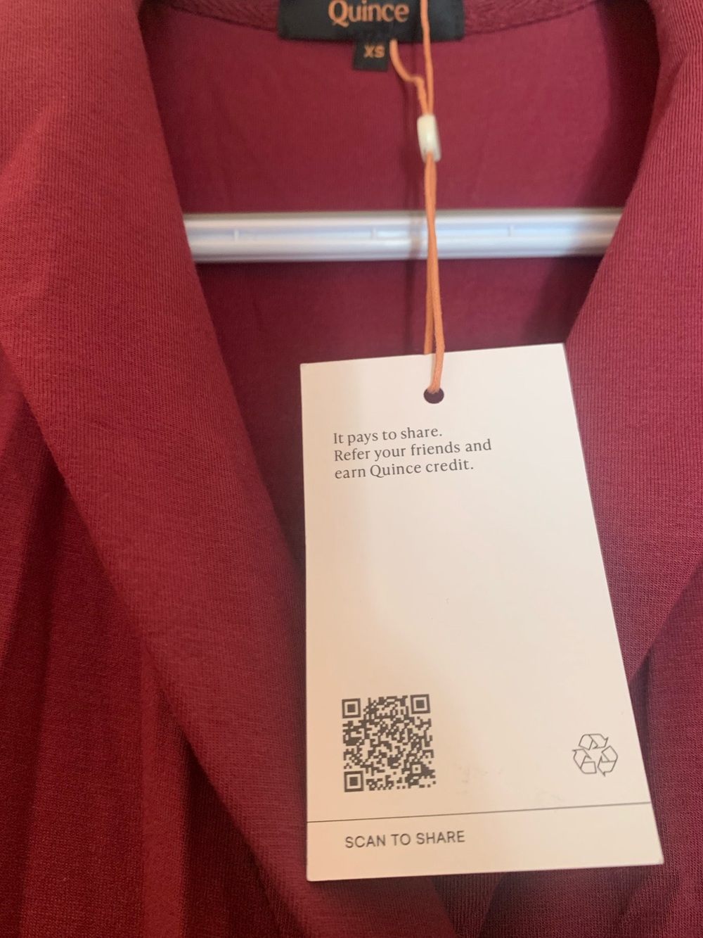 Quince Tencel Jersey Midi Wrap Dress Wine Red XS New With Tags Asymmetrical Hem - Picture 5 of 10